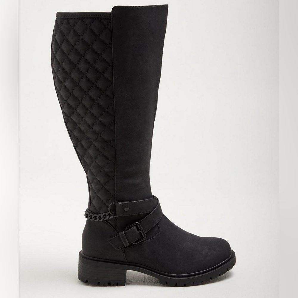 Torrid Quilted Chain Knee Boot (WW) Size 7.5